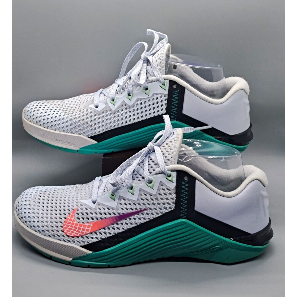 Nike Metcon 6 Women's Size 9 Cross Training Gym Shoes Gray Teal AT3160-020